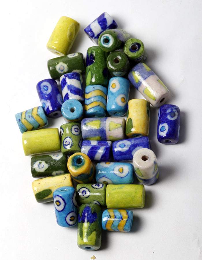 Beads - Blue Pottery Assorted (pack of 20)