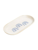 Elephant Ceramic Platter – Handcrafted Decorative Serving Plate