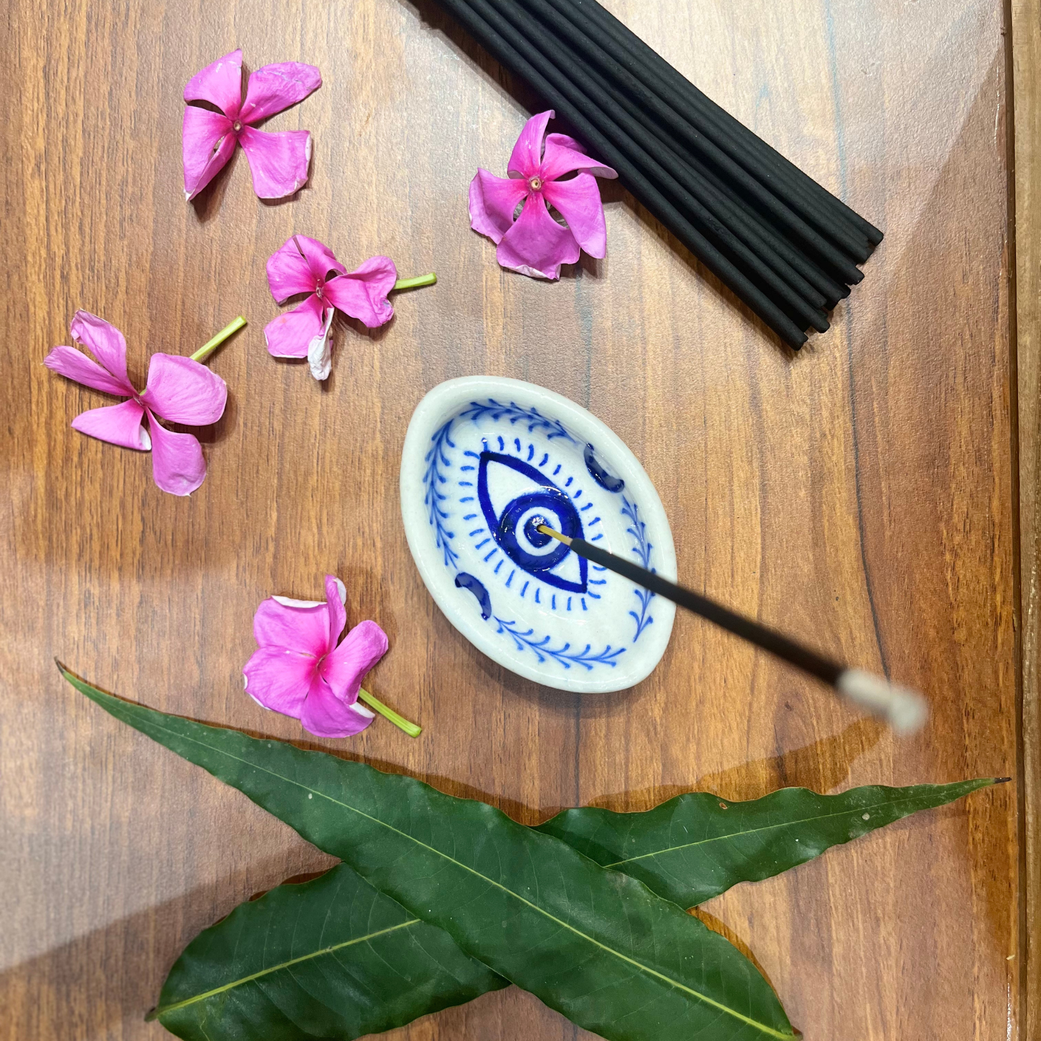 Handcrafted Evil Eye Incense Stick Holder