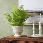 Beaded Ceramic Planter - Ivory, Handcrafted Decorative Plant Pot