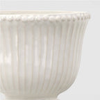 Beaded Ceramic Planter - Ivory, Handcrafted Decorative Plant Pot