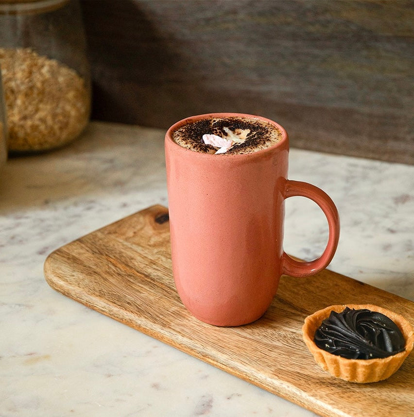 Mitti Blush Tall Ceramic Coffee Mug - Handcrafted Stoneware
