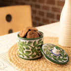 Blue Pottery Handcrafted Pickle Jar Big - Green