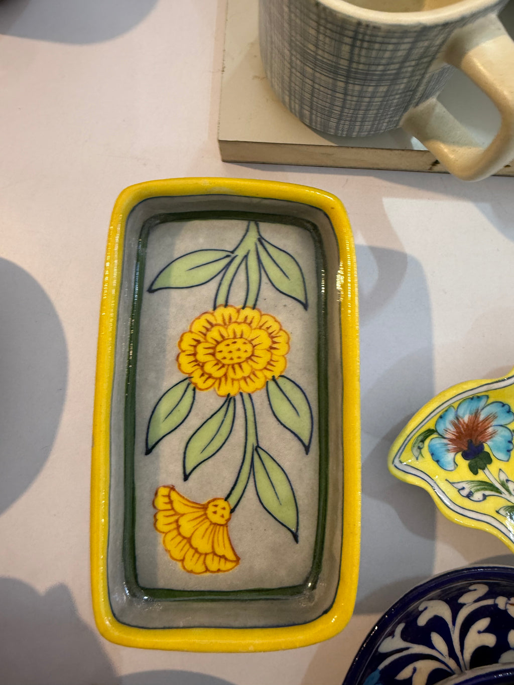 Tray blue pottery 4 by 5