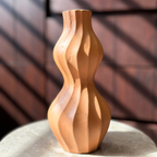 Handcrafted Terracotta Vase – Symmetric Cut Design