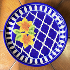 10 Inch Blue Pottery Wall Plate – Symmetry Design