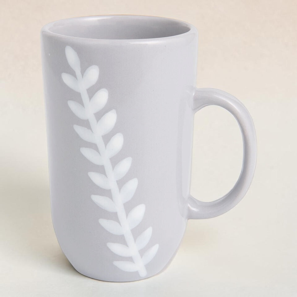 Ceramic mug tall leaf