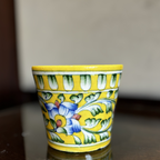 Yellow Classic Planter – Handcrafted Blue Pottery Decorative Pot