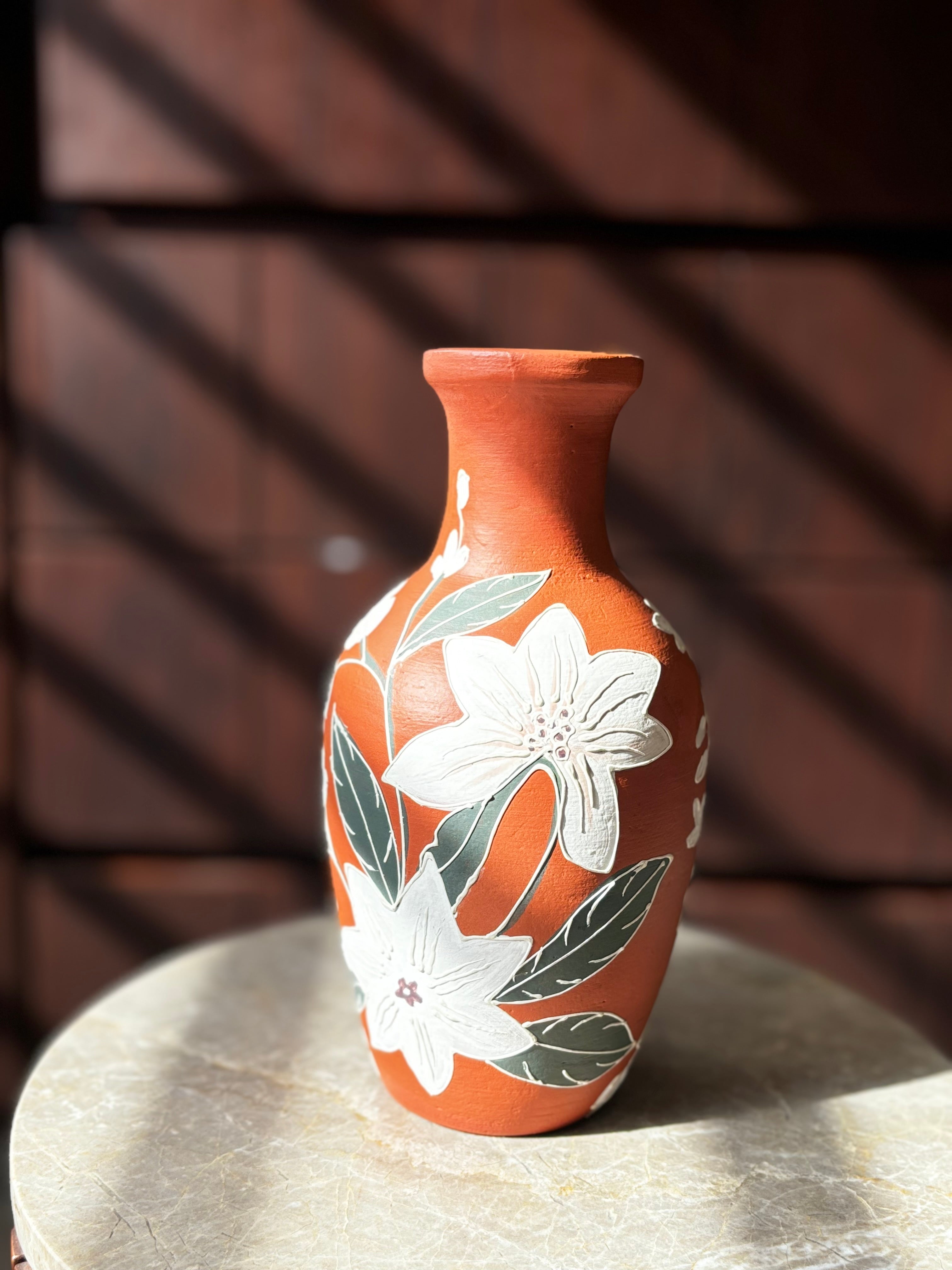 Mrida Terracotta Vase – Handmade Textured Earthen Vase