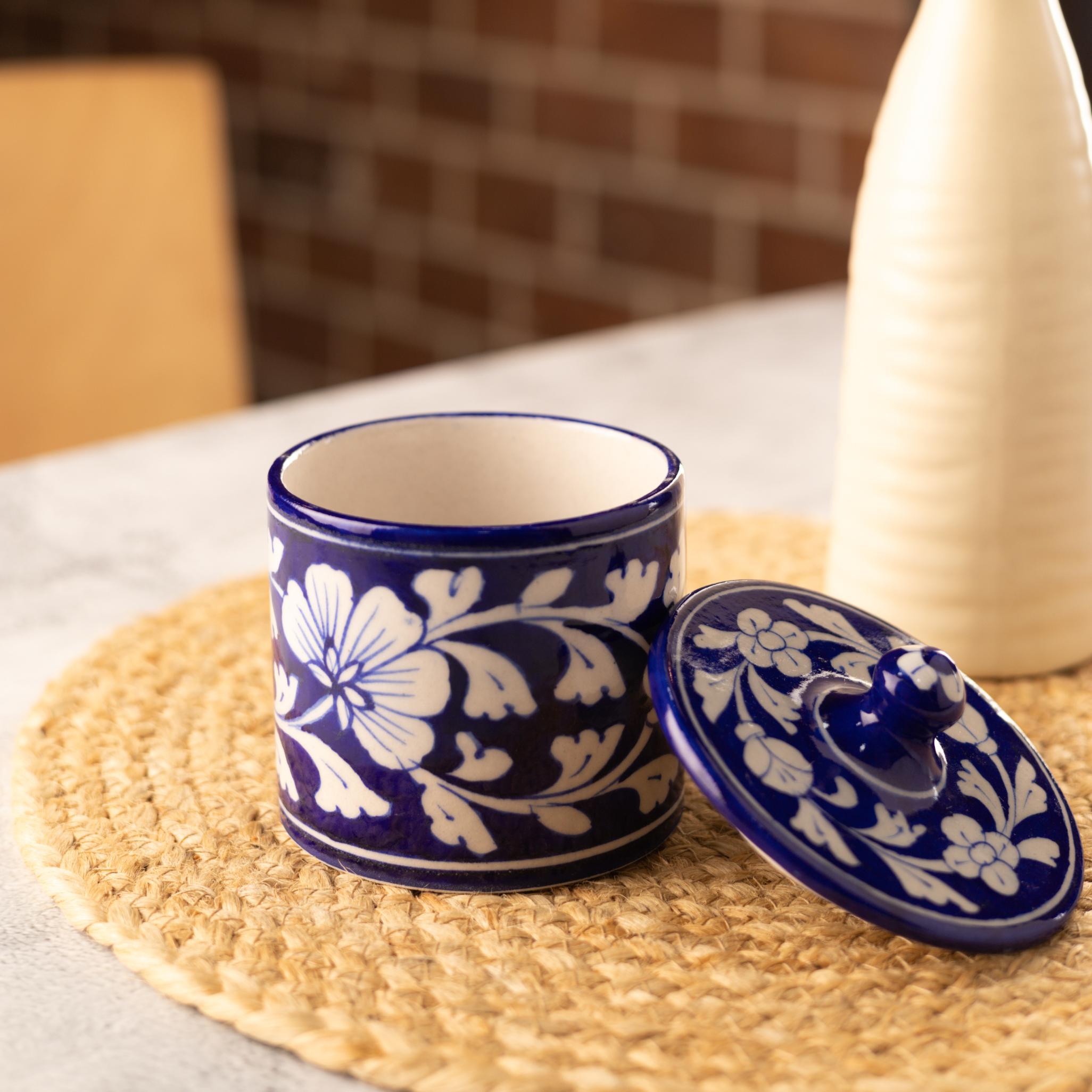 Blue Pottery Handcrafted Storage Jar big – Blue