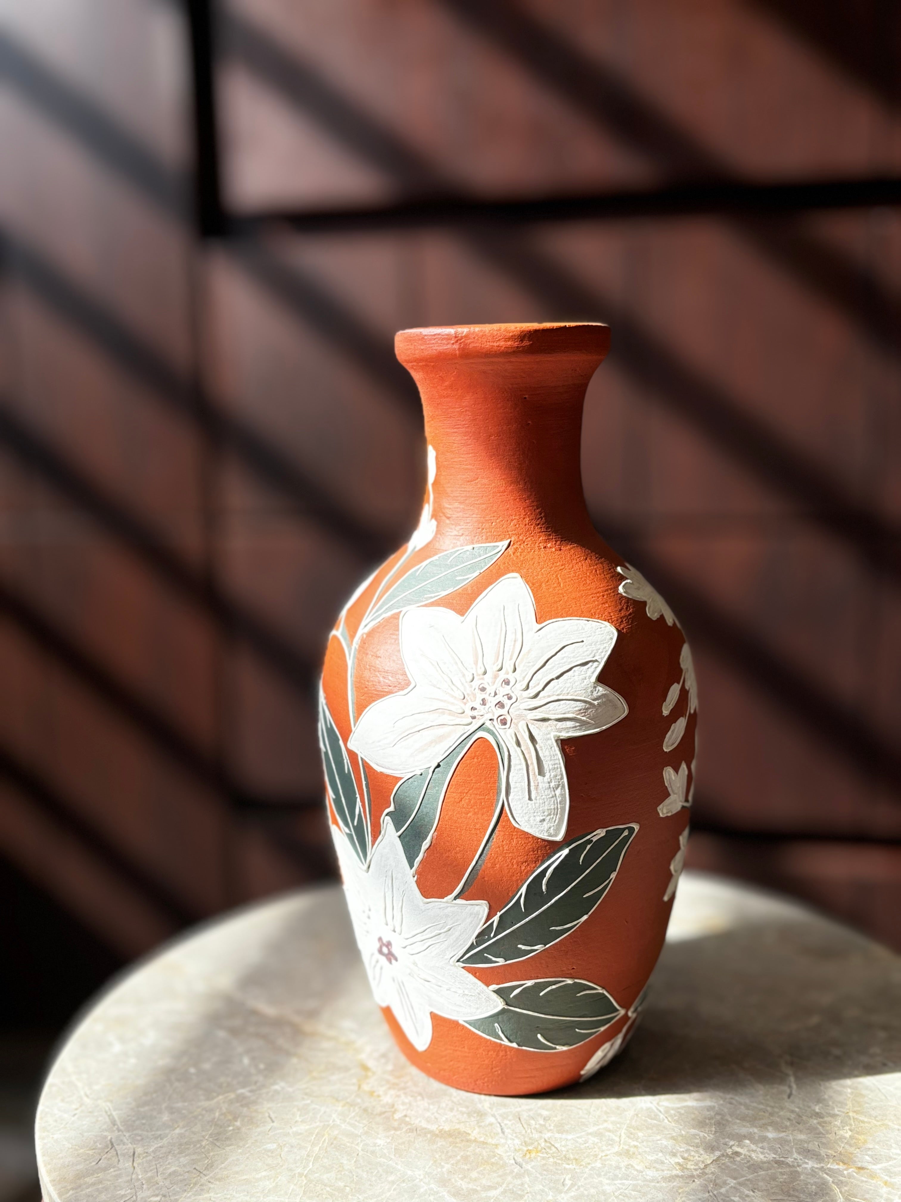 Mrida Terracotta Vase – Handmade Textured Earthen Vase