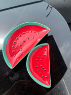 Watermelon Ceramic Snack Plate - Handcrafted Decorative Serving Dish