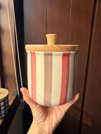 Stripe Ceramic Jar – Handcrafted Decorative Storage Jar
