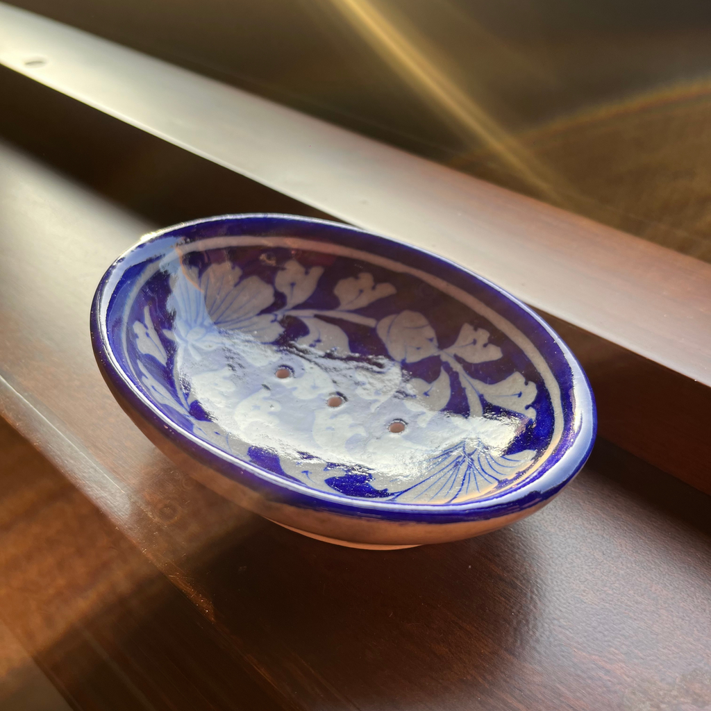 Soap Dish – Blue – Handcrafted Jaipur Blue Pottery